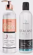 Progressiva Sem Formol Borabella Cauter Gloss 500ml + Selagem 3D Orgânica 350ml - Liso Natural, Brilho Espelhado e Reconstrução Capilar