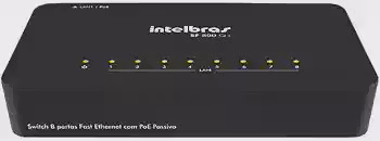 Switch 8 Portas Fast Ethernet SF 800 Q+ Preto Intelbras