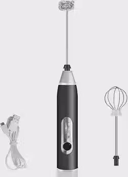 Misturador Bebidas Ovos Mini Mixer Fuê Forte Portátil Elétrico Recarregável (Preto)