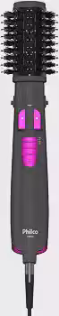 Philco Escova Rotativa PER02 com Íons Tourmaline Revestimento Cerâmico Cinza 1300W Bivolt para Cabelos Úmidos e Secos