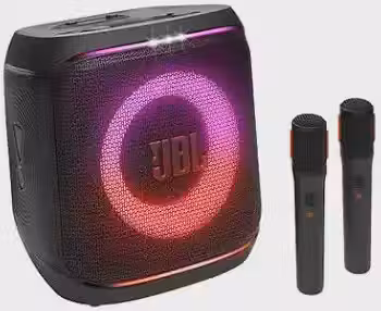 JBL, Caixa de Som, PartyBox Encore Essential 2 Mic, Show de Luzes, Bluetooth, Portátil, Resistente a Respingos, Bateria de até 15H, Pro Sound, AI Boost, 100 W RMS