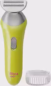 Ricca, Aparador de Pelos Corporal, Ready, Lâminas duplas, flexíveis e hipoalergênicas, Pilha AA