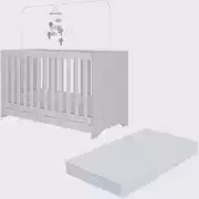 Berço 3 em 1 vira cama com Colchão Incluso Elza Multimóveis Mp4305 Branco