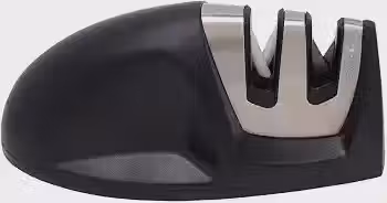 Mimo Style Amolador de Facas Manual, Produzido em de Aço Inoxidável e Plástico Emborrachado, Utensílio Doméstico de Fácil Manuseio, Formato Ergonômico, Possui Um Encaixe para Amolar e Outro para Afiar