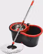 Powermaid Mop Giratorio Pro - Dois baldes com Centrífuga de Aço Inox - Balde de Enxague com 7L