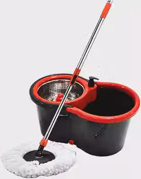 Powermaid Mop Giratorio Pro - Dois baldes com Centrífuga de Aço Inox - Balde de Enxague com 7L