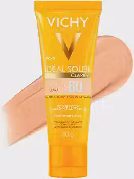 Protetor Solar Facial com Cor Vichy Idéal Soleil Clarify FPS60-40g