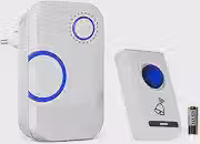 Campainha Sem Fio Digital a Pilha – Instala Sem Furar Parede, Sem Eletricista, Alcance 50m, Bivolt 110v/220v, Botão Fixo, Compacta e Discreta