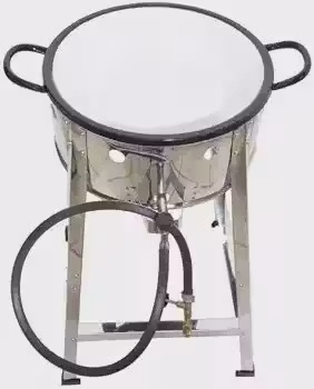 Fritadeira Industrial Fogão Pasteleiro Com Tacho 16 7l Aço Inoxidável