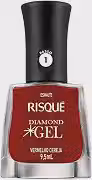Esmalte Risqué Diamond Gel Vermelho Cereja Cremoso 9,5 Ml