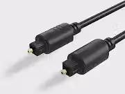 Cabo Audio Óptico Digital 2 Metros, Conectores Banhados a Ouro 24K, Compatível com Home Theater, TV, PS4, PS5, Xbox - Premium