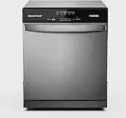 Brastemp Lava-Louças de Piso BLF08BS Cinza 60x56x66 cm 8 Serviços com Função Acquaspray e Painel Intuitivo 67 dBA ( voltagem 220V)