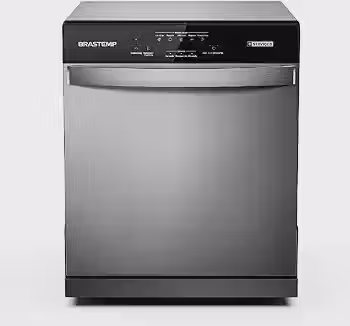 Brastemp Lava-Louças de Piso BLF08BS Cinza 60x56x66 cm 8 Serviços com Função Acquaspray e Painel Intuitivo 67 dBA ( voltagem 220V)