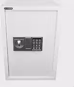 Cofre Eletrônico Digital Branco Grande com Prateleira Removível, Aço Reforçado, Senha + Chave de Segurança, Fixação Parede/Chão, Ideal para Dinheiro, Joias, Documentos, Casa e Escritório