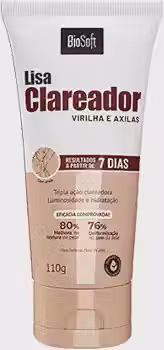 Creme Clareador Virilha Axilas Lisa BioSoft 7 Dias Tripla Acao Uniformiza Tom Hidratacao 110g