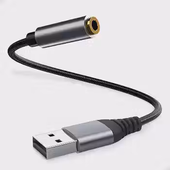 Placa de Som USB P3 P2 Fone Microfone 3.5mm PC Notebook Externa Adaptador de Áudio TRRS Estéreo Aux Compatível PS4 PS5 Headset Gamer