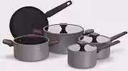 Conjunto de Panelas Brinox Ceramic Life Nox 5 Peças Cinza