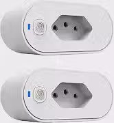 Kit de 2 Tomada Inteligente, Smart Plug Wi-Fi 10A, Casa Inteligente, Ligue ou Desligue seus Eletrodomésticos Através do Celular, com Medidor de Consumo, Compatível com Alexa e Google Assistente