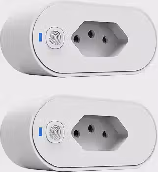 Kit de 2 Tomada Inteligente, Smart Plug Wi-Fi 10A, Casa Inteligente, Ligue ou Desligue seus Eletrodomésticos Através do Celular, com Medidor de Consumo, Compatível com Alexa e Google Assistente