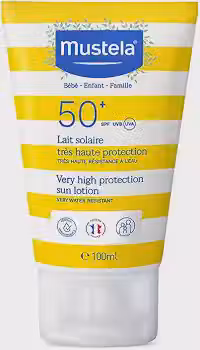 Mustela Protetor Solar 100ml FPS 50+ Filtro Solar Rosto e Corpo Para Bebês, Crianças e Adultos - Alta Proteção Solar com Fórmula Hipoalergênica para Todos os Tipos de Pele