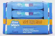 Free Wipes Lenço Umedecido Toilet Pack com 4 unidades