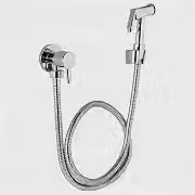 Ducha Higiênica Redonda Inox Banheiro Chuveirinho Higienico Aço Cromado — Mangueira 1,20m e Registro 1/4 de Volta, Duchinha Dicha Sanitária com Mangueira, Gatilho e Registro SOFTINOX Completa