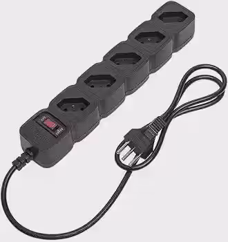 Protetor Eletrônico Filtro de Linha com 5 tomadas EPE 205 Preto Intelbras