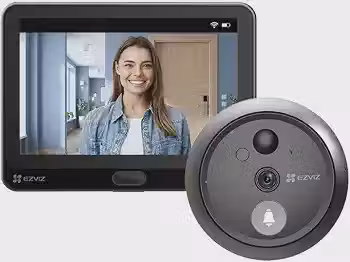 Olho Mágico Digital HP4 com Campainha Inteligente 1080p – Vídeo Porteiro com App, Segurança Residencial, Preto
