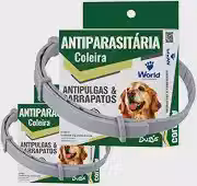 Dugs KIT 2 Coleiras Antiparasitária para Cães, Antipulgas e Carrapatos, 56cm, 17g, Proteção por 3 Meses