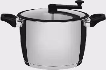 Pipoqueira Tramontina Allegra em Aço Inox com Fundo Triplo e Tampa de Vidro com Borda de Silicone 22 cm 5,6 L