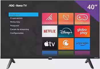 Smart TV 40' AOC Full HD DLED Série 5045 40S5045/78G Roku TV 2024