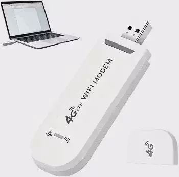 Roteador WiFi Portátil 4G LTE USB com Slot para Cartão SIM, Branco