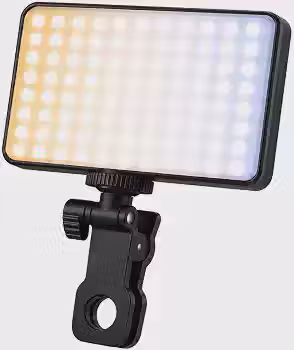 Luz de Preenchimento LED RGB para Gravar Vídeos, Selfies e Lives, Iluminação Portátil com Clipe Ajustável 360°, 10 Níveis de Brilho, USB, para Celular, Notebook e Câmera