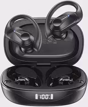 Lenovo LP75 Fone De Ouvido Sem Fio Bluetooth 5.3 Com Gancho Microfones TWS Esportivo HiFi Estéreo Bluetooth Sem Fio Impermeável Alta Fidelidade Cancelamento De Ruído