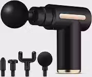 Massageador Elétrico Pistola Muscular Profissional Recarregável 4 Ponteiras Massagem Relaxante Alívio Dores Pós-Treino Miofascial Fitness Corpo Inteiro Esportivo Portátil Silencioso Premium