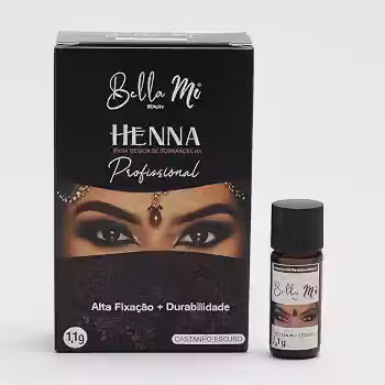 Henna para Sobrancelhas Bella Mi – Definição, Preenchimento e Durabilidade Profissional (Castanho Escuro)
