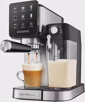 MONDIAL, Cafeteira Espresso Automática Dolce Latte 20 bar, Preto/Inox 1250W, 110V - CCL-01