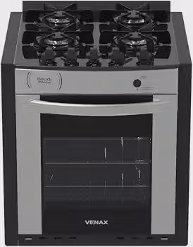 Fogao A Gas De Embutir Gaudi Prisma Vitreo Bl 4q Inox Gas Glp