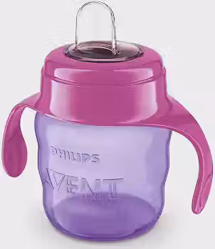Copo de transição Philips Avent com bico de silicone rosa 6m+
