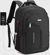 Mochila Masculina Reforçada Executiva Grande Mochila para Notebook Trabalho Viagem Escola com Cabo de Aço Impermeável Antifurto com Saídas USB/Fone de Ouvido Unissex