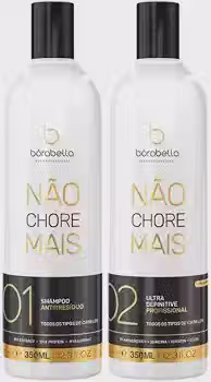Progressiva Sem Formol Borabella Not Cry More - Alisamento Capilar Profissional, Liso Natural e Brilho Intenso - Kit 2x350ml
