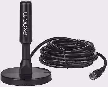 Antena Digital Amplificada HDTV/UHF/VHF Interna e Externa 5m Base Imã prova d'água 4dBI - Exbom