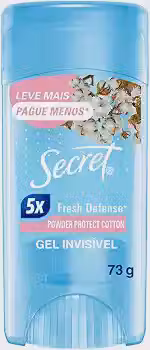 Secret Desodorante Antitranspirante em Gel Proteção de Algodão 73 g