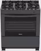 Fogao 6 Bocas Venax Delplus Vitreo Bl Grafite Gas Glp