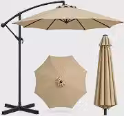 Ombrelone Guarda Sol de Luxo Premium Impermeável Com Haste Lateral 3 Metros Para Piscina Jardim Área Externa