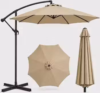 Ombrelone Guarda Sol de Luxo Premium Impermeável Com Haste Lateral 3 Metros Para Piscina Jardim Área Externa