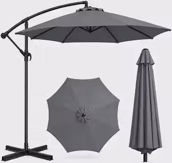 Ombrelone Guarda Sol de Luxo Premium Impermeável Com Haste Lateral de 3 Metros Para Piscina Jardim Área Externa