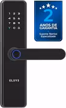 Fechadura Digital de Embutir Wi-Fi com Biometria, Elsys, Blues, Preta - Abertura via Biometria, Senha Numérica e Aplicativo