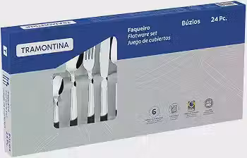 Faqueiro Tramontina Búzios em Aço Inox com Detalhe 24 Peças
