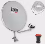 Kit Antena Parabólica Banda Ku 60cm c/Lnbf Simples e Cabo